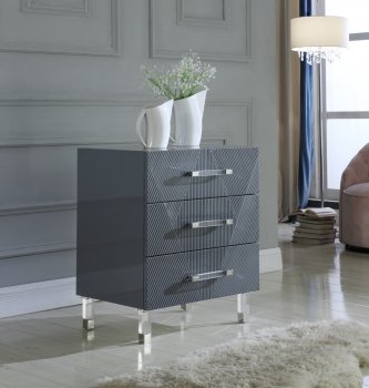 Anastasia Side Table 834 in Grey Lacquer by Meridian [MRCT-834 Anastasia]