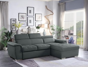 Ferriday Sectional Sofa 8228GY in Grey Fabric by Homelegance [HESS-8228GY Ferriday]