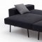 Charcoal Grey Fabric Modern Sofa Bed w/Stainless Steel Base