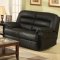 Black Bonded Full Leather Modern Reclining Sofa w/Optional Items