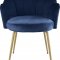 Claire Dining Chair 748 Set of 2 Navy Velvet Fabric by Meridian