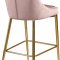 Karina Counter Stool 789 Set of 2 Pink Velvet Fabric - Meridian