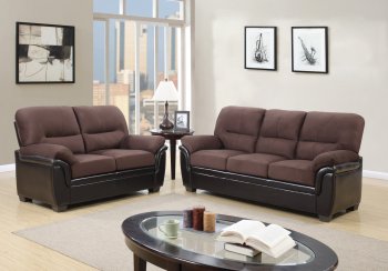 UMC3-KD-CHOC Sofa & Loveseat in Chocolate/Brown by Global [GFS-UMC3-KD-CHOC]