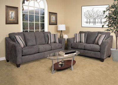 16151 Bombay Sofa & Loveseat Set in Dolphin Fabric by Chelsea