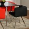 Black & Red Two-Tone Finish Modern 5Pc Dining Set w/Chrome Base