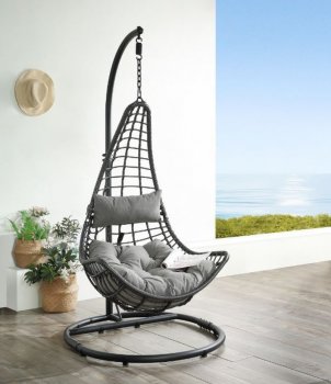 Uzae Patio Swing Chair 45105 in Gray & Charcoal by Acme [AMOUT-45105 Uzae]