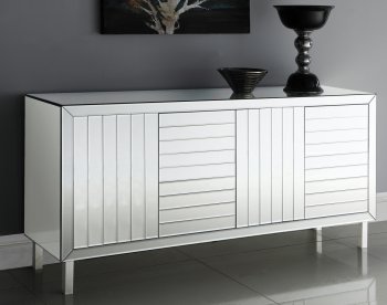 Leah Buffet 311 in Mirrored Finish by Meridian w/Chrome Base [MRBU-311 Leah]