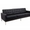 Florence Sofa FS90BLL in Black Leatherette - LeisureMod w/Option