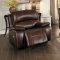 Mahala Motion Sofa 8200BRW in Brown Leather by Homelegance