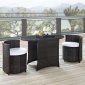 Katonti 3Pc Outdoor Patio Dining Set in Brown/White by Modway