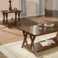 Brown Coffee, Console & End Table Set w/Bottom Shelves