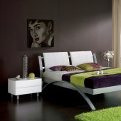 390 Nina White Platform Bedroom by ESF w/Optional Casegoods