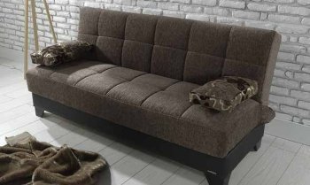 Inter Mebel Sofa Bed in Brown Fabric by Mobista [MTSB-Intermebel Brown]