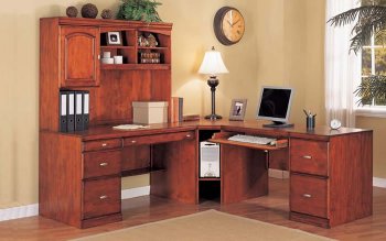 Cherry Color Contemporary "L" Shape Home Office Desk [AMOD-214-9721]