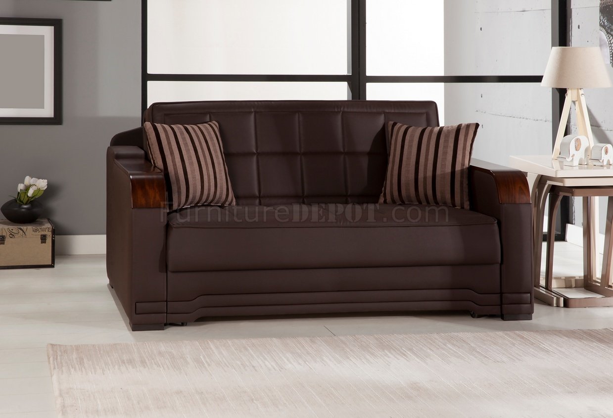 Willow Santa Glory Dark Brown Loveseat Bed by Istikbal