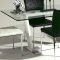 Clear Glass Top & White Base Modern Dining Table