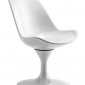 White or Black Plastic Seat and Frame Modern Chair