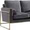 Mila Sofa 678 in Grey Velvet Fabric by Meridian w/Options