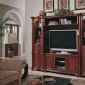 Rich Brown Massive Wall Unit w/Glass Door Piers