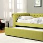 Leanna CM1027GR Daybed & Trundle Set in Green Fabric