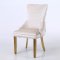 Leo Gold Dining Chair Set of 2 in Beige Fabric