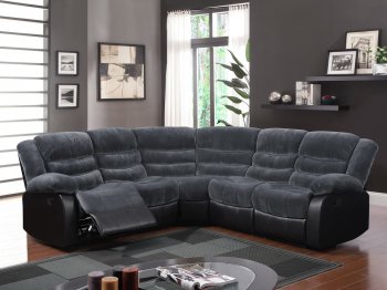 U93935 Motion Sectional Sofa in Grey Fabric by Global [GFSS-U93935]