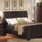 Merlot Finish Contemporary Sleigh Bed w/Optional Case Pieces