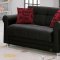 Corona Sofa Bed in PU Bonded Black Leather by Empire w/Options