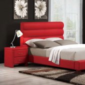 5795 Aven Upholstered Bed by Homelegance in Red w/Options