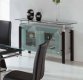 D108 Buffet w/Glass Top & Black Legs