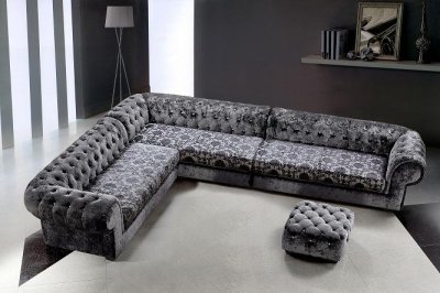 0669 Metropolitan Sectional Sofa in Grey Fabric by VIG