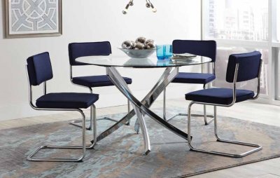 Walsh 106441 Dining Set 5Pc by Coaster w/Glass Top & Options