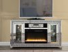 Noralie TV Stand w/Fireplace & LED LV00316 in Mirrored by Acme