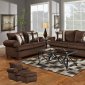 Cocoa Fabric Modern Sofa & Loveseat Set w/Options