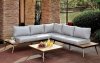 Evita Outdoor Patio Sectional CM-OS2582 in Light Gray & Oak