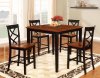 D160-5 Counter Height Dining Set 5Pc in Cherry & Black