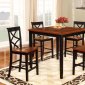 D160-5 Counter Height Dining Set 5Pc in Cherry & Black