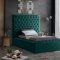 Bliss Bed in Green Velvet Fabric by Meridian w/Options