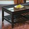 Glass Top Modern Coffee Table w/Grid Support Shelf