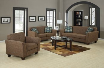 504151 Lilian Sofa & Loveseat in Brown Fabric by Coaster [CRS-504151 Lilian]