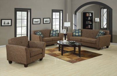 504151 Lilian Sofa & Loveseat in Brown Fabric by Coaster