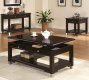 Rich Dark Brown Walnut Finish Modern Coffee Table w/Options