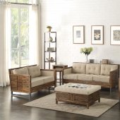 Andria Sofa 53450 in Beige & Reclaimed Oak by Acme w/Options