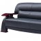 U2033 Sofa in Black Leather/Match by Global with Options