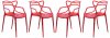 Milan Set of 4 Dining Chairs MW17TR in Red by LeisureMod