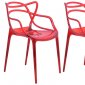 Milan Set of 4 Dining Chairs MW17TR in Red by LeisureMod