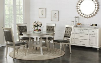 F2428 Dining Set 5Pc in Silver Finish by Boss w/ F1705 Chairs [PXDS-F2428-F1705]