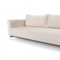 Cassius Natural Fabric Sofa Bed Convertible w/Chromed Steel Legs