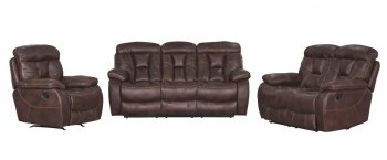 U2008 Reclining Sofa in Espresso Micro Suede w/Options [EGS-U2008]