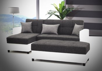 Lego Sectional Sofa Convertible in Grey Microfiber by Rain [RNSS-Lego MF Grey]